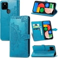 thumbnail image 1 of for Google Pixel 5A 5G Wallet Phone Case,Mandala Embossing PU Leather Phone Case with Credit Card Holder & Hand Strap Kickstand Flip Folio Closure Cover for Google Pixel 5A 5G MTL Blue, 1 of 16