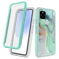 thumbnail image 1 of Google Pixel 5a Case With Built-in Screen Protector, Rosebono Hybrid Graphic Design Pattern Hard Back Pannel Cover 360 Protection Case For Google Pixel 5a (Green Marble), 1 of 5