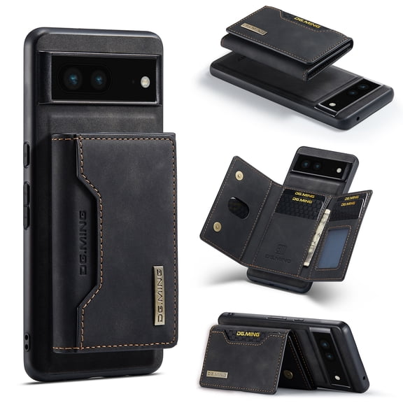 for Google Pixel 6 Case ,Magnetic Buckle Leather Detachable Wallet Cover, Removable Card Pocket Back Flip Kickstand Shockproof Business Slim Phone Case For Google Pixel 6,
Black
