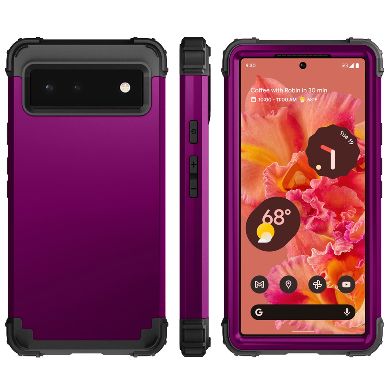 for Google Pixel 6 Case, Slim Dual Layer 3 in 1 Heavy Duty Protection ...