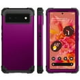 thumbnail image 1 of for Google Pixel 6 Case, Slim Dual Layer 3 in 1 Heavy Duty Protection Hybrid Hard PC Soft Silicone Rugged Bumper Anti Slip Full-Body Protective Cases for Google Pixel 6 2021, Purple, 1 of 6