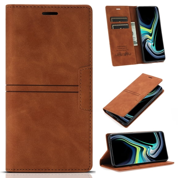 for Google Pixel 6 Case Wallet, Premium PU Leather Case Google Pixel 6 Cell Phone Cover, with Magnetic Closure Kickstand Card Holder, TPU Bumper Flip Wallet Case, Brown
