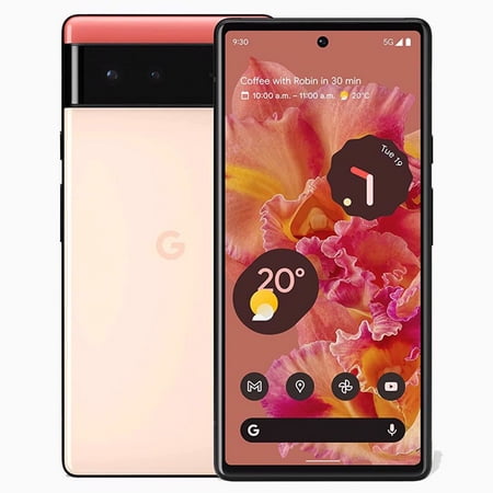 Google Pixel 6 DUAL SIM 128GB ROM + 8GB RAM (GSM | CDMA) Factory Unlocked 5G Smartphone (Kinda Coral) - International Version