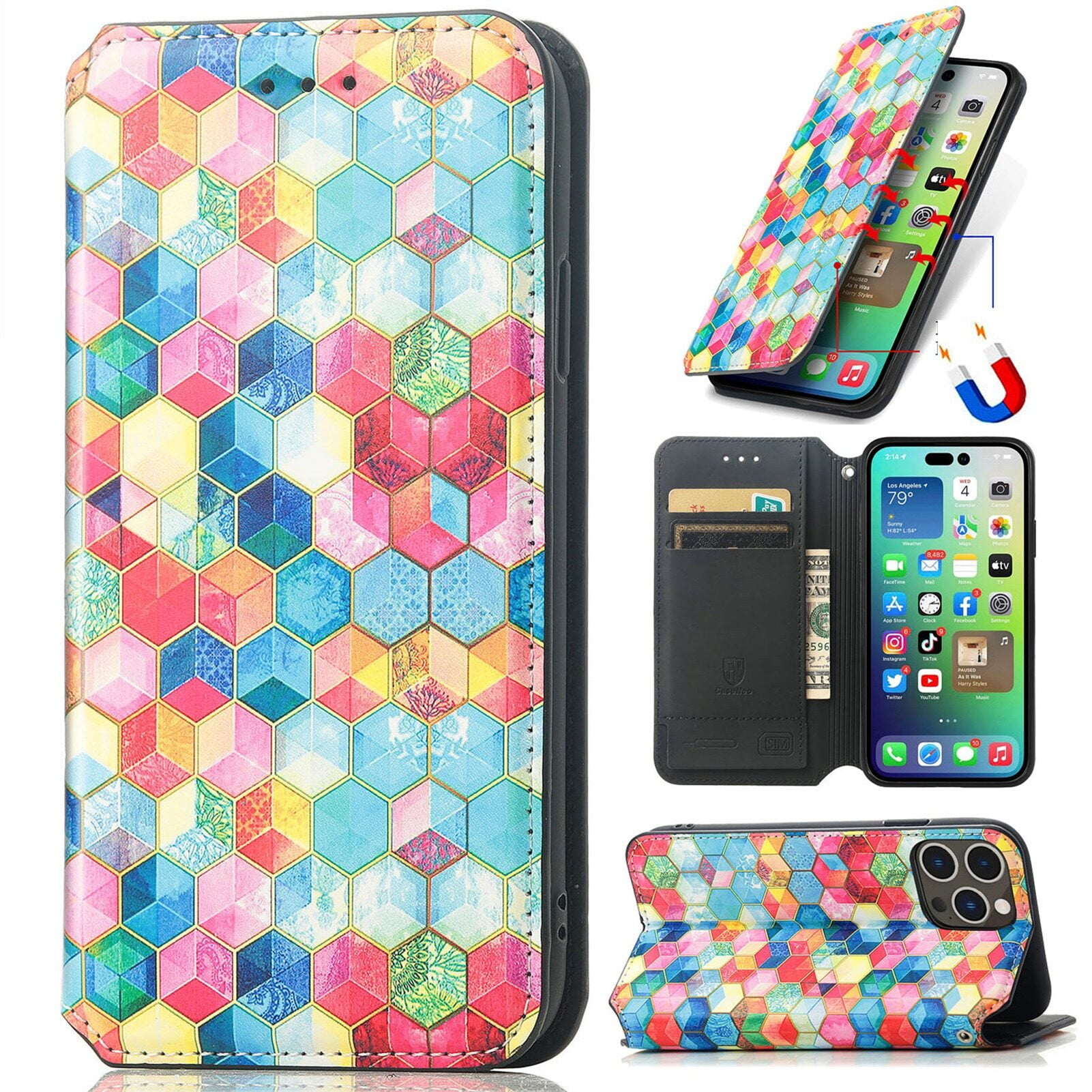 for Google Pixel 6 Leather Phone Case Ultra Thin Folio Flip Cover