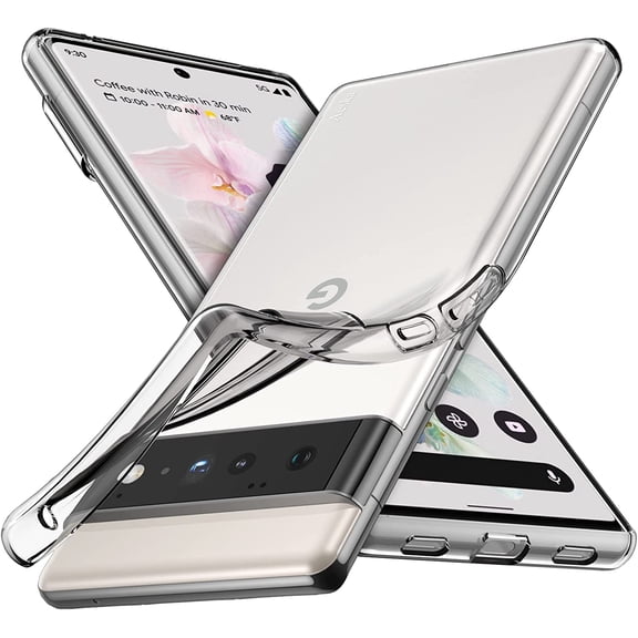 Google Pixel 6 Pro Case Clear, [Not for Google Pixel 6] Ultra [Slim Thin] Flexible Clear TPU [Scratch-Resistant] Gel Rubber Soft Silicone Protective Case Cover for Google Pixel 6 Pro (Clear)