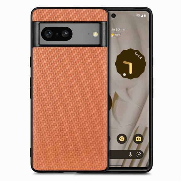 for Google Pixel 6 Pro Case,Cute Woven Pattern Case for Women Men,Bumper,Soft Shockproof Camera Protection Phone Case TPU Anti-Bump Silicone Wireless Charging Case for Google Pixel 6 Pro,Brown