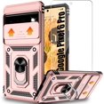 thumbnail image 1 of for Google Pixel 6 Pro Case with HD Screen Protector, Build in 360° Rotating Ring Kickstand [Military Grade] Protective Case for Pixel 6 Pro Case,Rose Gold, 1 of 13