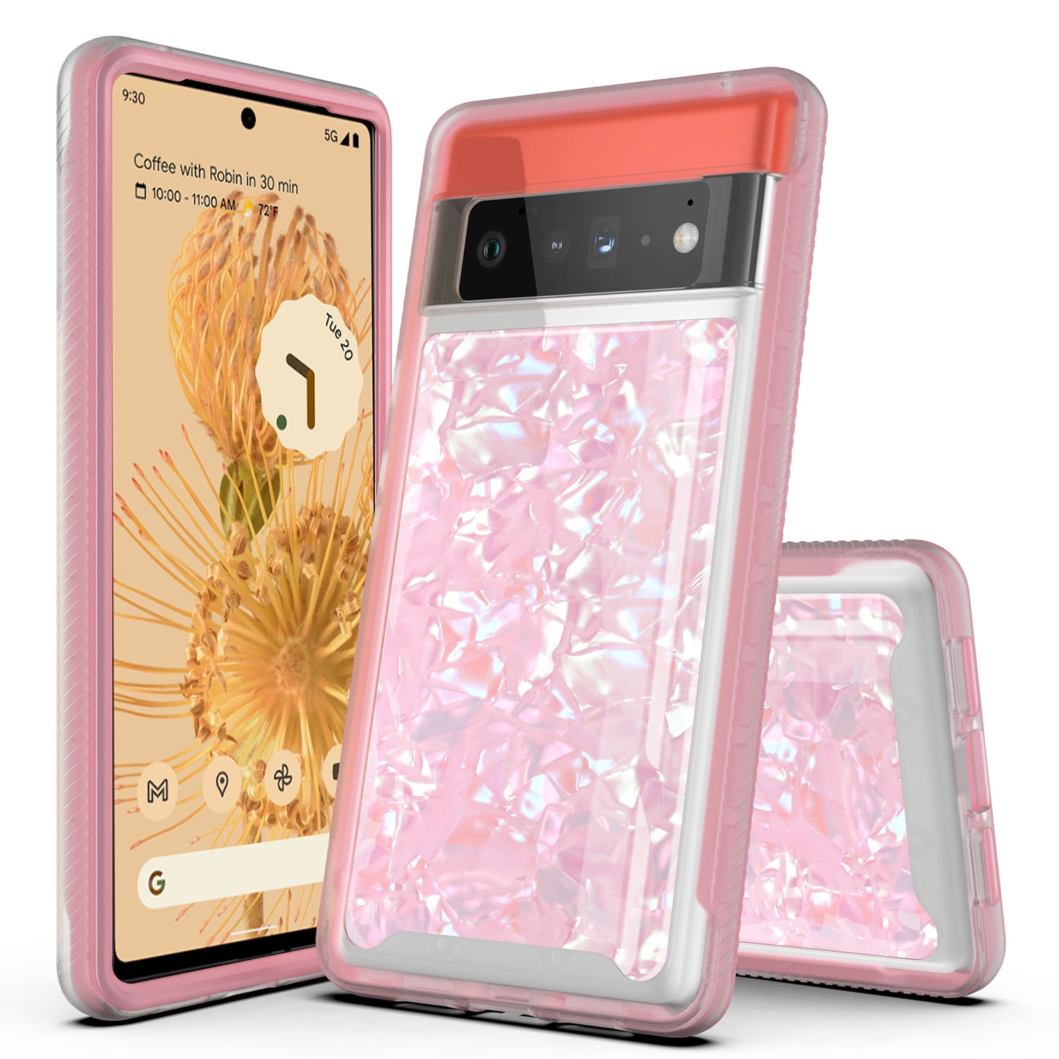 Google Pixel 6 Pro Case, Rosebono Hybrid Graphic Design Pattern Hard