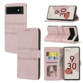 thumbnail image 1 of for Google Pixel 6 Pro Flip Case, Premium PU Leather Folio Flip with Design Card Slots Wrist Strap Shockproof Kickstand Magnetic Protective Girls Cover for Google Pixel 6 Pro, Pink, 1 of 11
