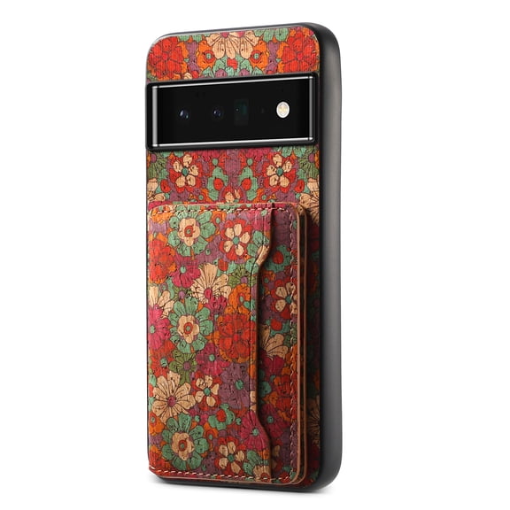for Google Pixel 6 Pro Luxury Premium PU Leather + TPU Case with 3 Card Slots, Kickstand Back Case Floral Pattern Skin-Friendly Shock-resistance Cover for Google Pixel 6 Pro, Summer