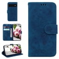 thumbnail image 1 of Google Pixel 6 Pro Phone Case, Butterfly Embossed Pattern PU Leather Magnetic Folio Flip Kickstand Protective Cards Pocket with Hand Strap Wallet Cover for Google Pixel 6 Pro,Blue, 1 of 13
