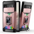 thumbnail image 1 of for Google Pixel 6 Pro Sliding Window Case with Card Holders, Cover with Slide Camera Protection Built-in Magnetic Kickstand Case for Google Pixel 6 Pro TC Rose Gold, 1 of 6
