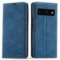 thumbnail image 1 of Google Pixel 6 Pro Wallet Case Google Pixel 6 Pro Luxury PU Leather Case, Book Folding Flip Retro Case with Kickstand, [RFID Blocking] Credit Card Slot Magnetic Closure Protective Cover, Blue, 1 of 8