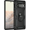 thumbnail image 1 of for Google Pixel 6 Pro case Heavy Duty Rugged Full Body Scratch Proof Shockproof Screen Protection Built-in 360 Ring Kickstand Military Hard Back Phone Cover for Men Women Black, 1 of 17