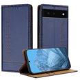 thumbnail image 1 of for Google Pixel 6 Slim Case with Card Holder, Premium PU Leather Wallet Case with Flip Card Slots Kickstand & Magnetic Closure for Google Pixel 6, Blue, 1 of 6