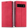 thumbnail image 1 of Google Pixel 6 Wallet Case Google Pixel 6 Luxury PU Leather Case, Book Folding Flip Retro Case with Kickstand, [RFID Blocking] Credit Card Slot Magnetic Closure Protective Cover, Red, 1 of 8