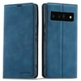 thumbnail image 1 of Google Pixel 6 Wallet Case Google Pixel 6 Luxury PU Leather Case, Book Folding Flip Retro Case with Kickstand, [RFID Blocking] Credit Card Slot Magnetic Closure Protective Cover, Blue, 1 of 8