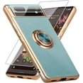 thumbnail image 1 of for Google Pixel 6A Case, Built-in 360 Rotation Ring Holder with Screen Protector & Camera Lens Protector, Luxury Shiny Electroplated Edged Shockproof Protective Cover (Midnight Gray/Golden), 1 of 13