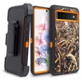 thumbnail image 1 of For Google Pixel 6A Heavy Duty Rugged Shockproof Full Body Protection Case With 360 Swivel Kicktand Holster Belt Clip And Built in Screen Protector Phone Cover Case - Orange Camo, 1 of 5