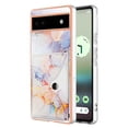 thumbnail image 1 of For Google Pixel 6A Marble Patterned Case with Card Holder, Back Folio Kickstand PU Leather + Soft Crystal Bumper Edge, Magnetic Clasp Back Cover For Google Pixel 6A,Marble #1, 1 of 6