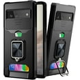 thumbnail image 1 of for Google Pixel 6A Sliding Window Case with Card Holders, Cover with Slide Camera Protection Built-in Magnetic Kickstand Case for Google Pixel 6A TC Black, 1 of 7
