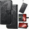 thumbnail image 1 of for Google Pixel 6Pro Leather Wallet Phone Case, Butterfly Flower Relief Folio Flip Cover, Floral Card Holder Cash Slot, Magnetic Clasp, Stand Support, Wrist Strap Lanyard, 1 of 8
