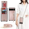 thumbnail image 1 of for Google Pixel 6a Case with Card Holder for Women,Pixel 6a Phone Case Wallet with Strap Credit Card Slots Crossbody with Kickstand Zipper Shockproof Case for Pixel 6a - Rose Gold, 1 of 12