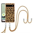 thumbnail image 1 of for Google Pixel 6a Crossbody Strap Phone Case, Anti-Fall Pattern Clear Design Transparent Soft & Flexible TPU Drop and Shockproof Protective Cover with Adjustable Nylon Neck Strap, Leopard, 1 of 7