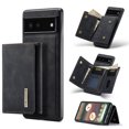 thumbnail image 1 of for Google Pixel 6a PU Leather Wallet Case, Classic Detachable Magnetic Back Card Pockets Shockproof Protective Business Kickstand Phone Case Cover for Google Pixel 6a, Black, 1 of 9