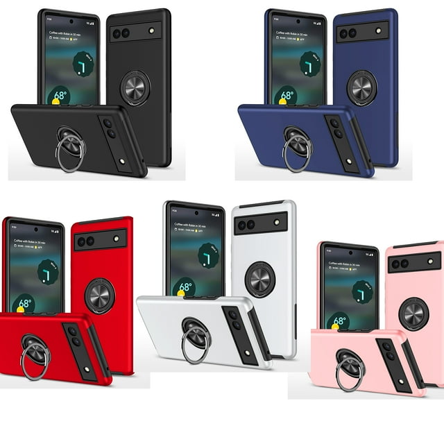 Google Pixel 6a Phone Case, 100 Fit Slim Durable Ring Kickstand Shock