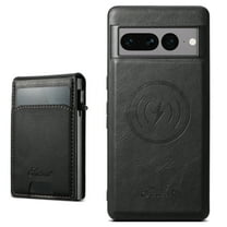 for Google Pixel 6a Wallet Case with Card Holder,Compatible With Magsafe 2 in 1 Detachable Vintage Magnetic Wallet Case,PU Leather Kickstand Shockproof Anti-fall Thin Fit Phone Case,Black