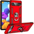 thumbnail image 1 of for Google Pixel 6a case Heavy Duty Rugged Full Body Scratch Proof Shockproof Screen Camera Protection Built-in 360 Ring Kickstand Military Hard Back Phone Cover for Men Women Red, 1 of 14