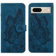 thumbnail image 1 of For Google Pixel 7 5G 6.3" Large Butterfly Pattern Embossed Strong Magnetic Attachment/Closure, Card Slots/Pocket, PU Leather Flip Wallet Case ﻿,Blue,For Pixel 7 5G, 1 of 6