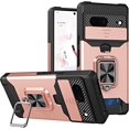 thumbnail image 1 of for Google Pixel 7 Case with Camera Cover, Slide Lens Protection Phone Case with Card Holders Built-in Magnetic Kickstand Cover for Google Pixel 7 TC Rose Gold, 1 of 8