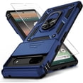 thumbnail image 1 of for Google Pixel 7 Case with Camera Lens Cover, HD Screen Protector, 10 FT Military Grade Drop Protection, Magnetic Ring Holder Kickstand Protective Phone Case for Google Pixel 7, Navy Blue, 1 of 7