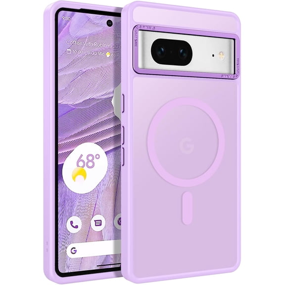 for Google Pixel 7 Case [Compatible with Magsafe] Translucent Matte Magnetic Pixel 7 Case Magsafe Slim Thin Shockproof Women Men Protective Phone Cover for Google Pixel 7 6.4", Light Purple