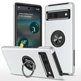 thumbnail image 1 of for Google Pixel 7 Case with Ring Stand, 360° Rotatable Ring Holder Magnetic Kickstand, 2-Layer Heavy Duty Shockproof Rugged Hybrid Hard PC Soft Rubber Case for Google Pixel 7, Silver, 1 of 7