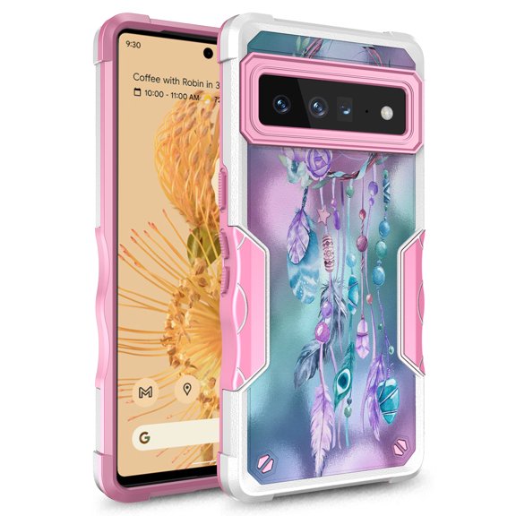 Google Pixel 7 Case, Rosebono Hybrid Dual Layer Graphic Design Pattern Heavy Duty Protection Case For Google Pixel 7 (Dream Catcher)