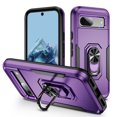 thumbnail image 1 of for Google Pixel 7 Case, Slim Fit Military Grade Drop Tested Dual Layer Shockproof Case with 360 Ring Holder Kickstand Protective Rugged Car Magnetic Non-Slip Phone Case,Purple+Black, 1 of 10