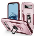 thumbnail image 1 of for Google Pixel 7 Case, Slim Fit Military Grade Shockproof Case with 360 Rotating Ring Holder Kickstand Support Car Mount Magnetic Rugged PC Protective Phone Case,Pink+Rose, 1 of 10
