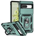 thumbnail image 1 of for Google Pixel 7 Case, Soft TPU & Hard PC Anti-scratch Sliding Cover Full Protection Ring Stand Rotating Kickstand Holder Magnetic Shockproof Phone Case Cover for Google Pixel 7 2022, Darkgreen, 1 of 9