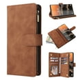 thumbnail image 1 of for Google Pixel 7 Case Wallet with Card Slots, Premium Soft PU Leather Zipper Folio Flip with Wrist Strap Kickstand Protective Phone Cover for Google Pixel 7 Handbag Wallet Case, Brown, 1 of 8
