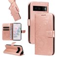 thumbnail image 1 of for Google Pixel 7 Case Wallet for Women, Flip Folio Cover with Butterfly Pattern PU Leather Stand Card Holder Slots Wrist Strap Protective Phone Case for Google Pixel 7, Rosegold, 1 of 8