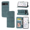 thumbnail image 1 of For Google Pixel 7 Flip Case, Premium PU Leather Folio Flip with Design Card Slots Wrist Strap Shockproof Kickstand Magnetic Protective Girls Cover For Google Pixel 7, Darkgreen, 1 of 9