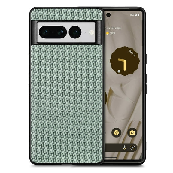 for Google Pixel 7 Pro Case,Cute Woven Pattern Case for Women Men,Bumper,Soft Shockproof Camera Protection Phone Case TPU Anti-Bump Silicone Wireless Charging Case for Google Pixel 7 Pro,Green