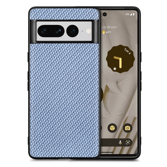 for Google Pixel 7 Pro Case,Cute Woven Pattern Case for Women Men,Bumper,Soft Shockproof Camera Protection Phone Case TPU Anti-Bump Silicone Wireless Charging Case for Google Pixel 7 Pro,Blue