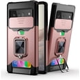 thumbnail image 1 of for Google Pixel 7 Pro Case with Ring, Sliding Camera Cover Heavy Duty Protective Case with Card Holder Magnetic Kickstand Case Shockproof Protective Phone Case Rose Gold, 1 of 8