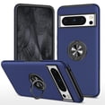 thumbnail image 1 of for Google Pixel 7 Pro Case with Ring Stand, 360° Rotatable Ring Holder Magnetic Kickstand, 2-Layer Heavy Duty Shockproof Rugged Hybrid Hard PC Soft Rubber Case for Google Pixel 7 Pro, Blue, 1 of 7
