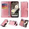 thumbnail image 1 of For Google Pixel 7 Pro Case Wallet, Stylish Flower Butterfly Embossed PU Leather Flip Cover Stand Shockproof Cards Slots Hand Wrist Phone Case for Google Pixel 7 Pro, Pink, 1 of 11