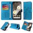 thumbnail image 1 of For Google Pixel 7 Pro Case Wallet, Stylish Flower Butterfly Embossed PU Leather Flip Cover Stand Shockproof Cards Slots Hand Wrist Phone Case for Google Pixel 7 Pro, Blue, 1 of 11